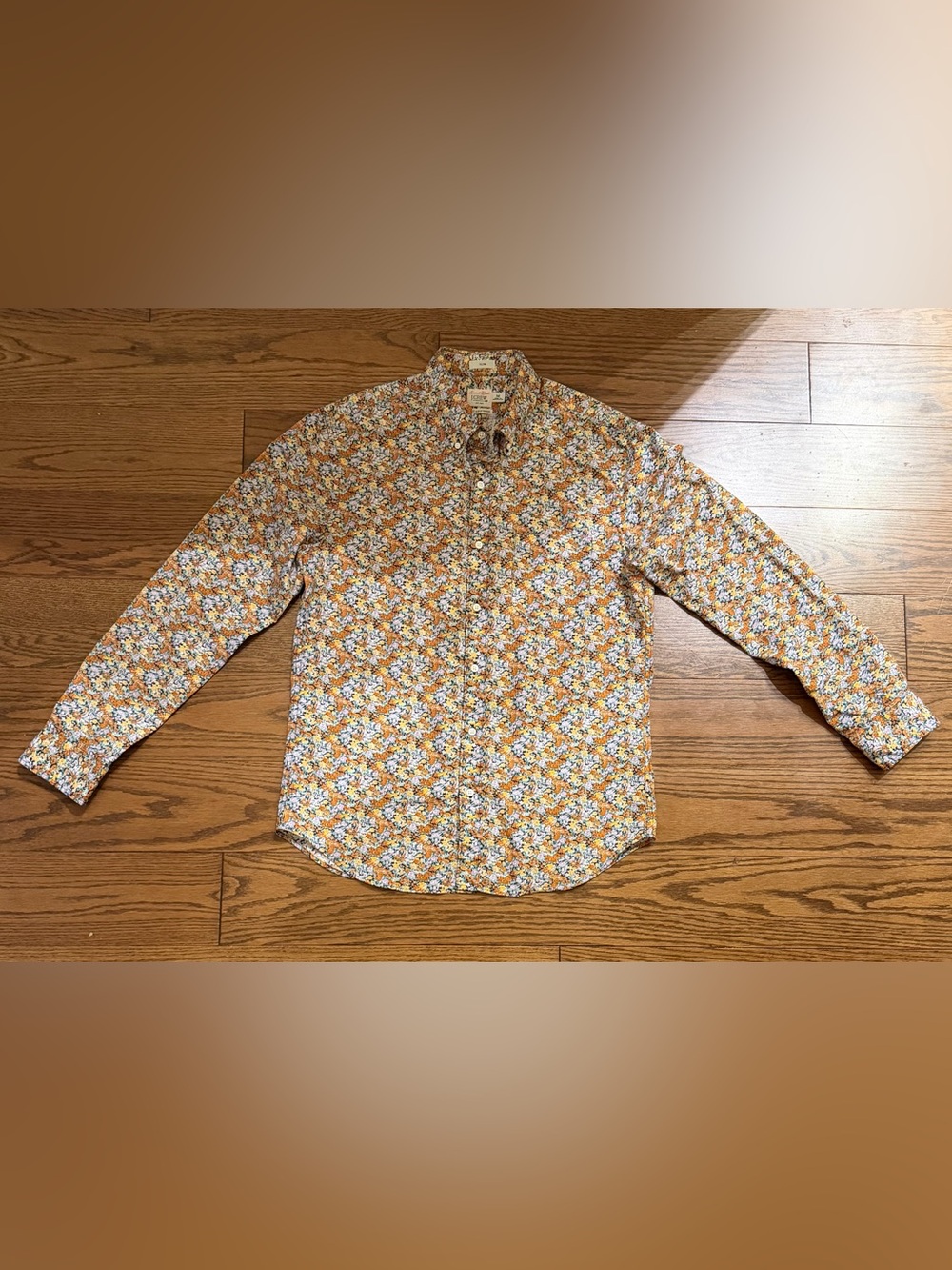 J. Crew Men’s Orange Floral Button-Down Shirt